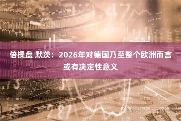倍操盘 默茨:2026年对德国乃至整个欧洲而言或有决定性意义