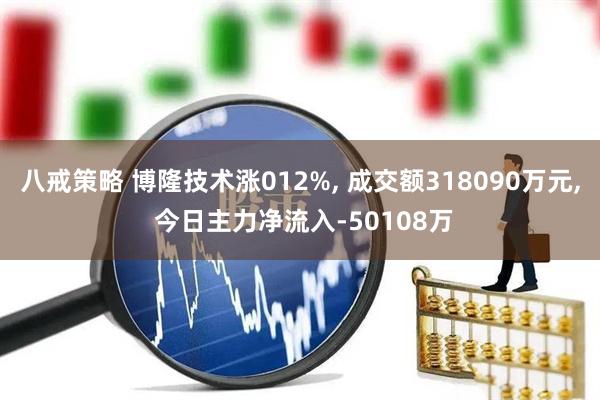 八戒策略 博隆技术涨012%, 成交额318090万元, 今日主力净流入-50108万
